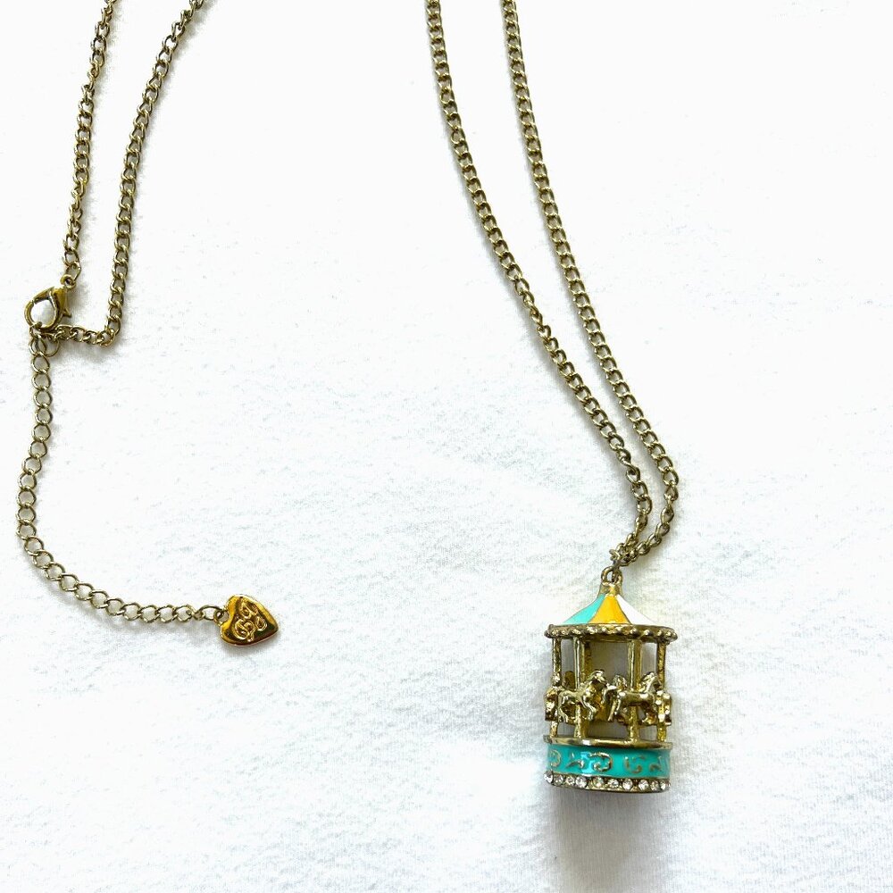 Betsey Johnson Carousel Pendant Necklace